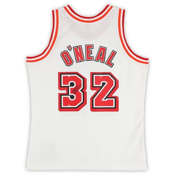 Shaquille O'Neal Miami Heat Autographed Fanatics Authentic Mitchell & Ness 2007 - 08 White Swingman Jersey - The Ballers Bank