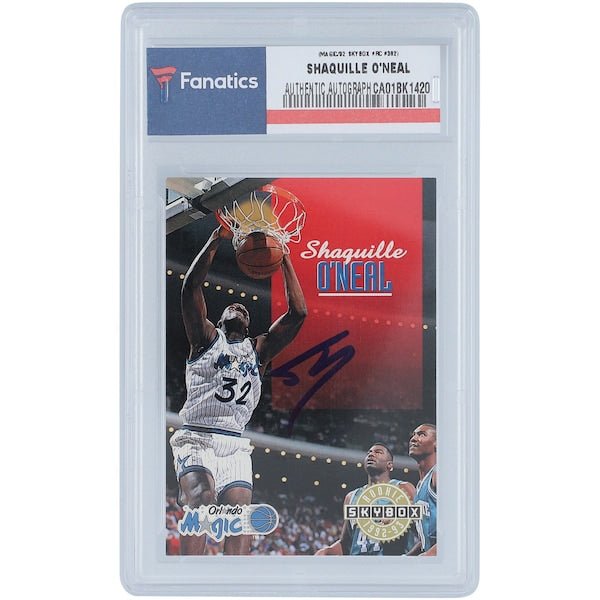 Shaquille O'Neal Orlando Magic Autographed 1992 Skybox 382 Rookie Card - The Ballers Bank