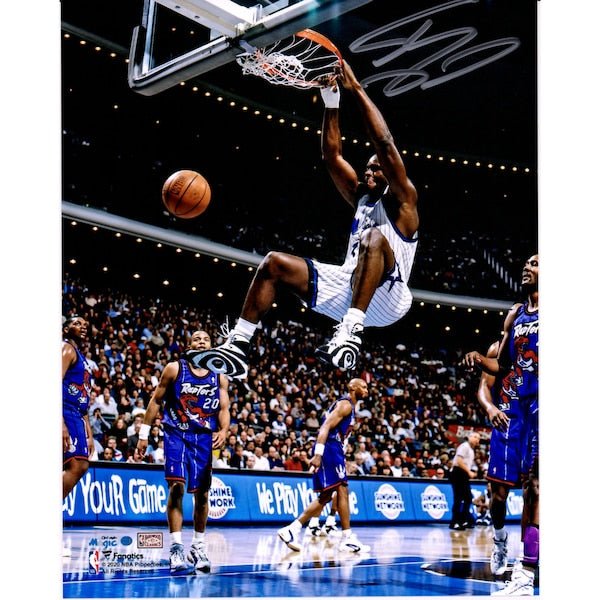 Shaquille O'Neal Orlando Magic Fanatics Authentic Autographed 8" x 10" Dunk vs. Toronto Raptors - The Ballers Bank