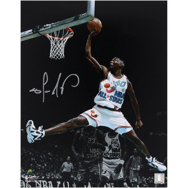 Shawn Kemp Seattle SuperSonics Autographed Fanatics Authentic 11" x 14" 1996 NBA All - Star Game Spotlight Photograph - The Ballers Bank