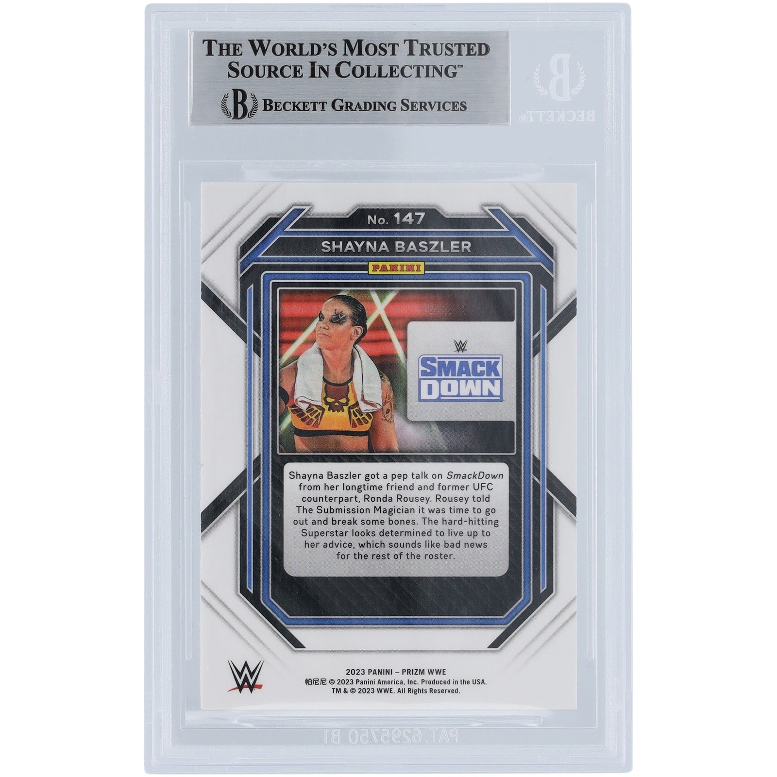 Shayna Baszler WWE Autographed 2023 Panini Prizm 147 Beckett Fanatics Witnessed Authenticated Card - The Ballers Bank