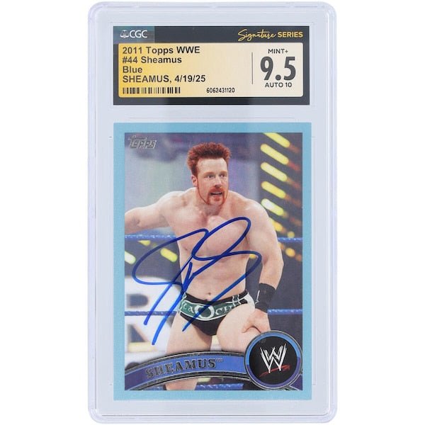 Sheamus WWE Autographed 2011 Topps Blue 44 /2011 CGC Fanatics Witnessed Authenticated 9.5/10 Card - The Ballers Bank