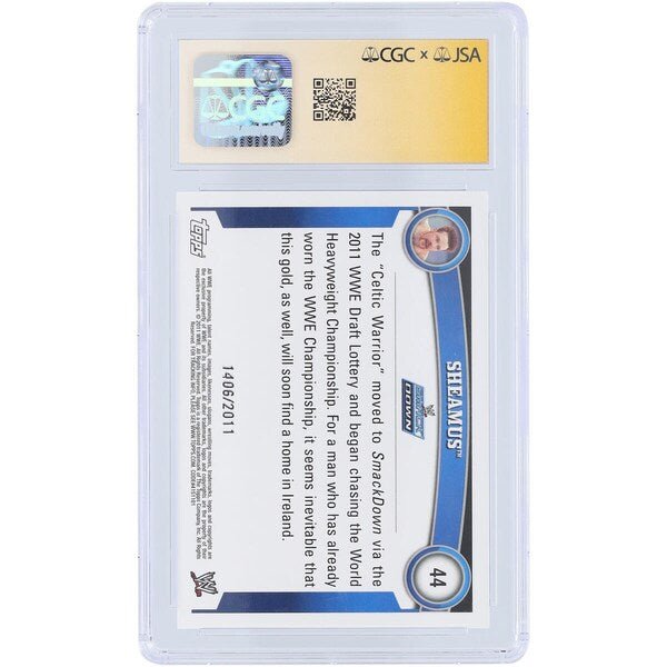 Sheamus WWE Autographed 2011 Topps Blue 44 /2011 CGC Fanatics Witnessed Authenticated 9.5/10 Card - The Ballers Bank