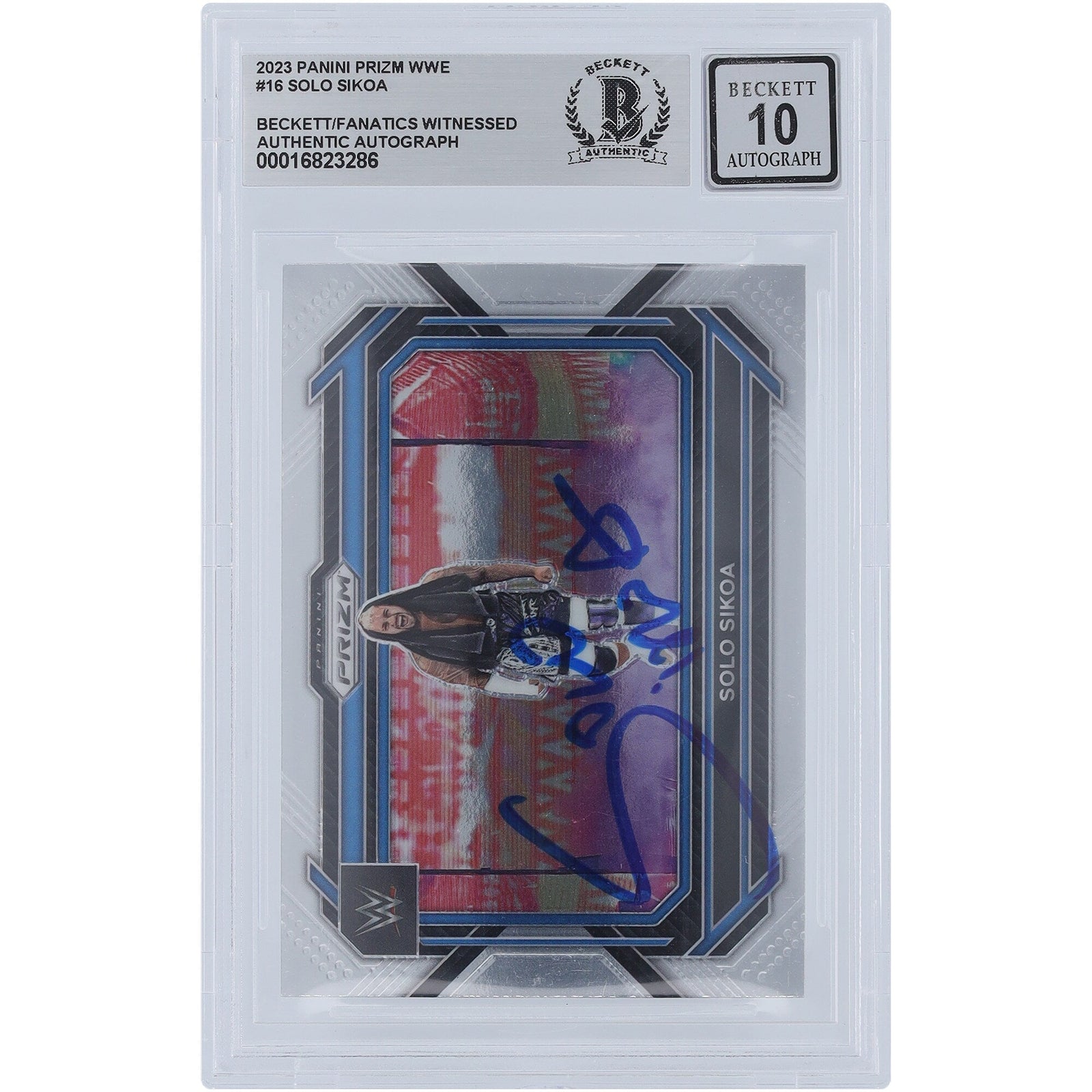 Solo Sikoa WWE Autographed 2023 Panini Prizm 16 Beckett Fanatics Witnessed Authenticated 10 Card - The Ballers Bank