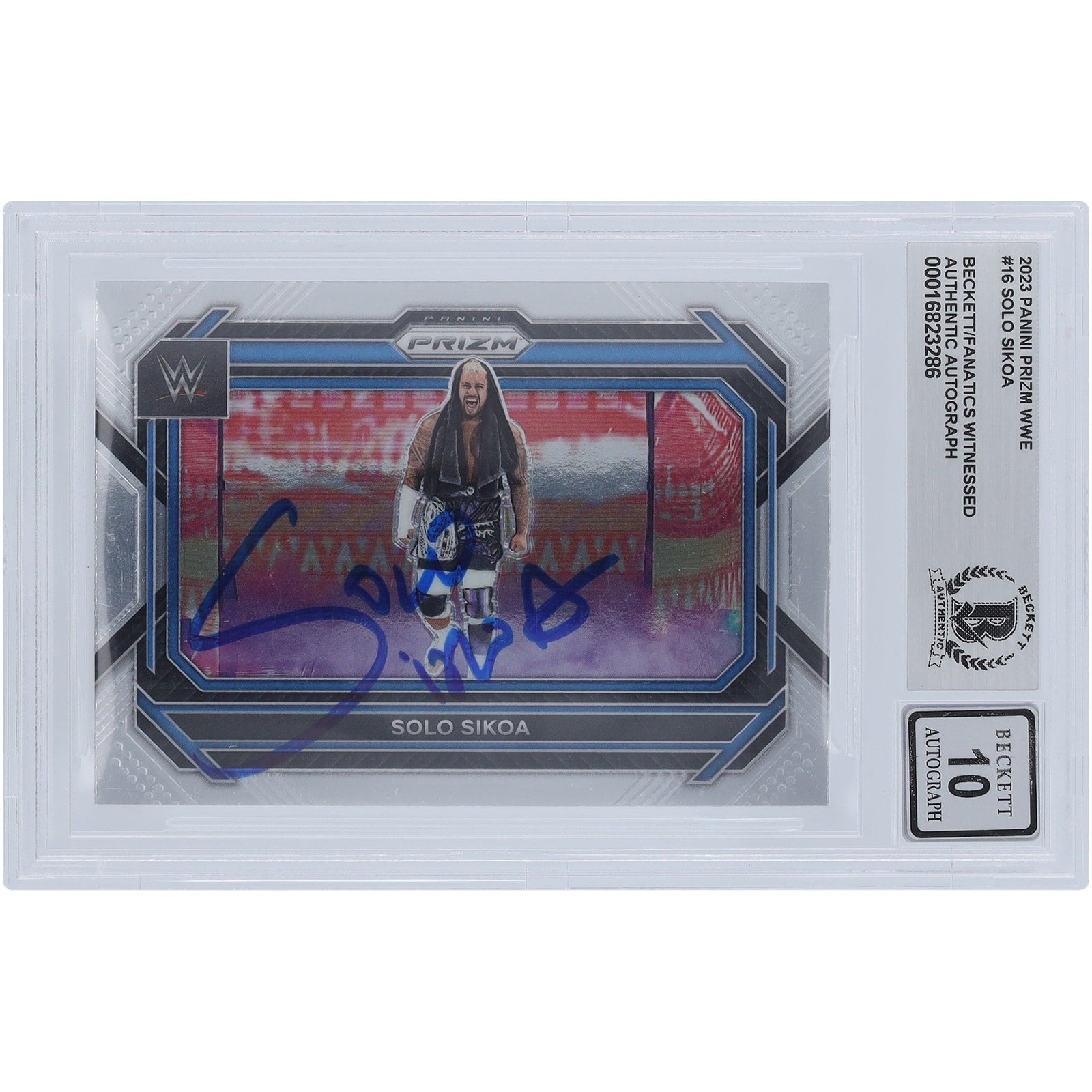 Solo Sikoa WWE Autographed 2023 Panini Prizm 16 Beckett Fanatics Witnessed Authenticated 10 Card - The Ballers Bank