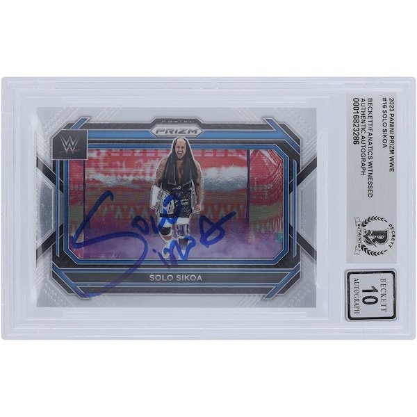 Solo Sikoa WWE Autographed 2023 Panini Prizm 16 Beckett Fanatics Witnessed Authenticated 10 Card - The Ballers Bank