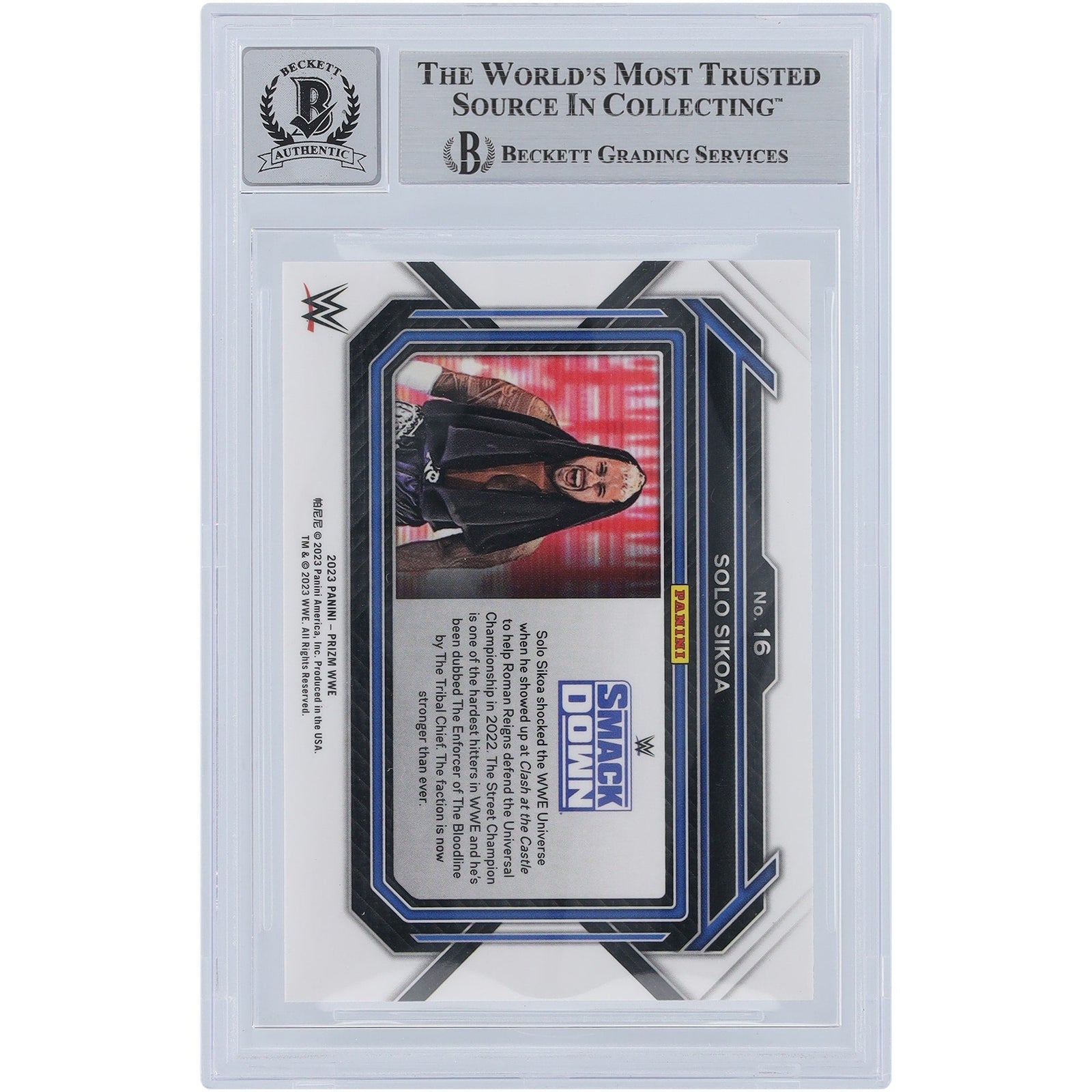 Solo Sikoa WWE Autographed 2023 Panini Prizm 16 Beckett Fanatics Witnessed Authenticated 10 Card - The Ballers Bank