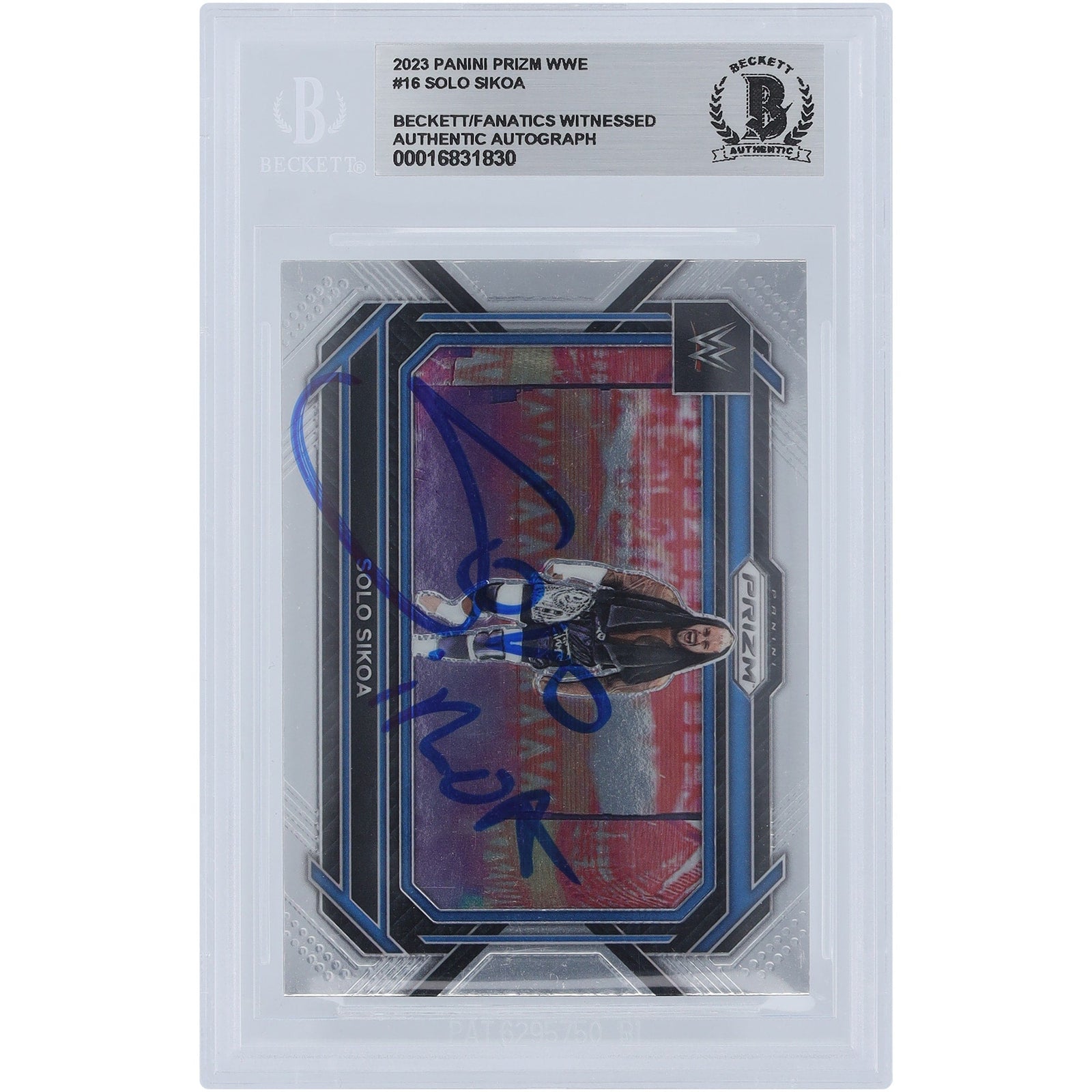 Solo Sikoa WWE Autographed 2023 Panini Prizm 16 Beckett Fanatics Witnessed Authenticated Card - The Ballers Bank