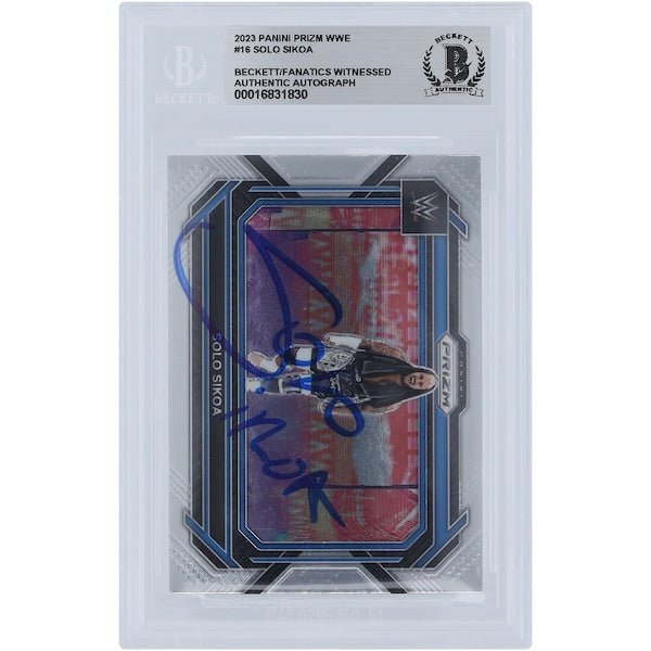 Solo Sikoa WWE Autographed 2023 Panini Prizm 16 Beckett Fanatics Witnessed Authenticated Card - The Ballers Bank