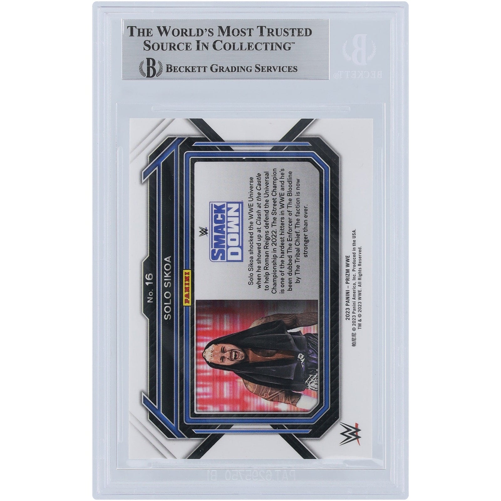 Solo Sikoa WWE Autographed 2023 Panini Prizm 16 Beckett Fanatics Witnessed Authenticated Card - The Ballers Bank