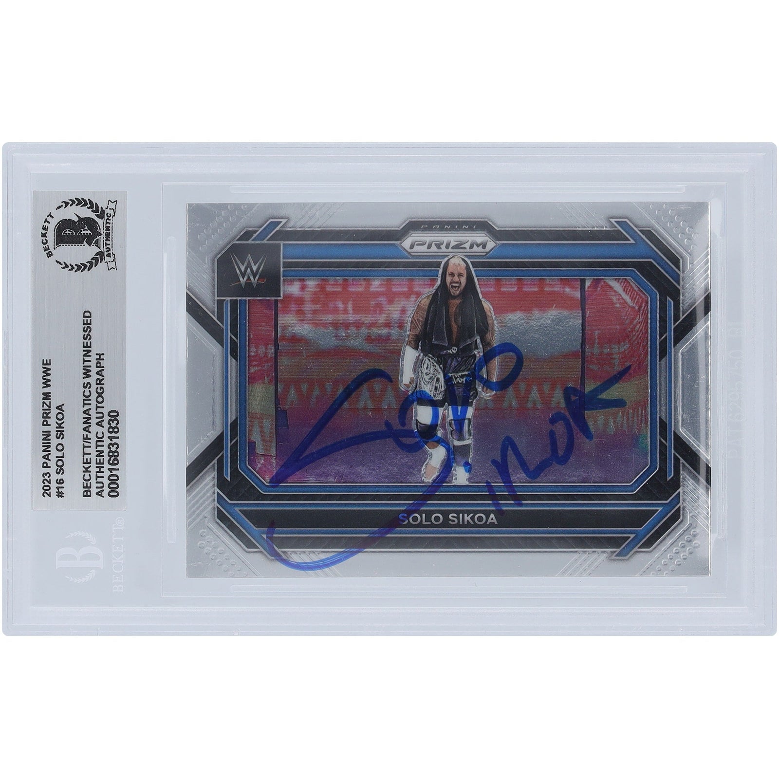 Solo Sikoa WWE Autographed 2023 Panini Prizm 16 Beckett Fanatics Witnessed Authenticated Card - The Ballers Bank