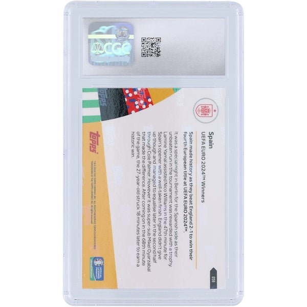 Spain National Team 2024 Topps Now UEFA Euro 2024 Winners 59 CGC Authenticated 10 Card - The Ballers Bank