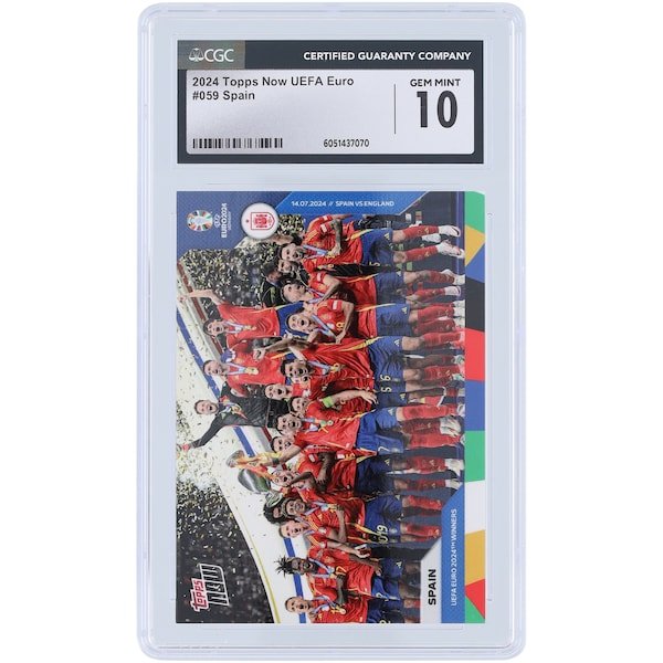 Spain National Team 2024 Topps Now UEFA Euro 2024 Winners 59 CGC Authenticated 10 Card - The Ballers Bank