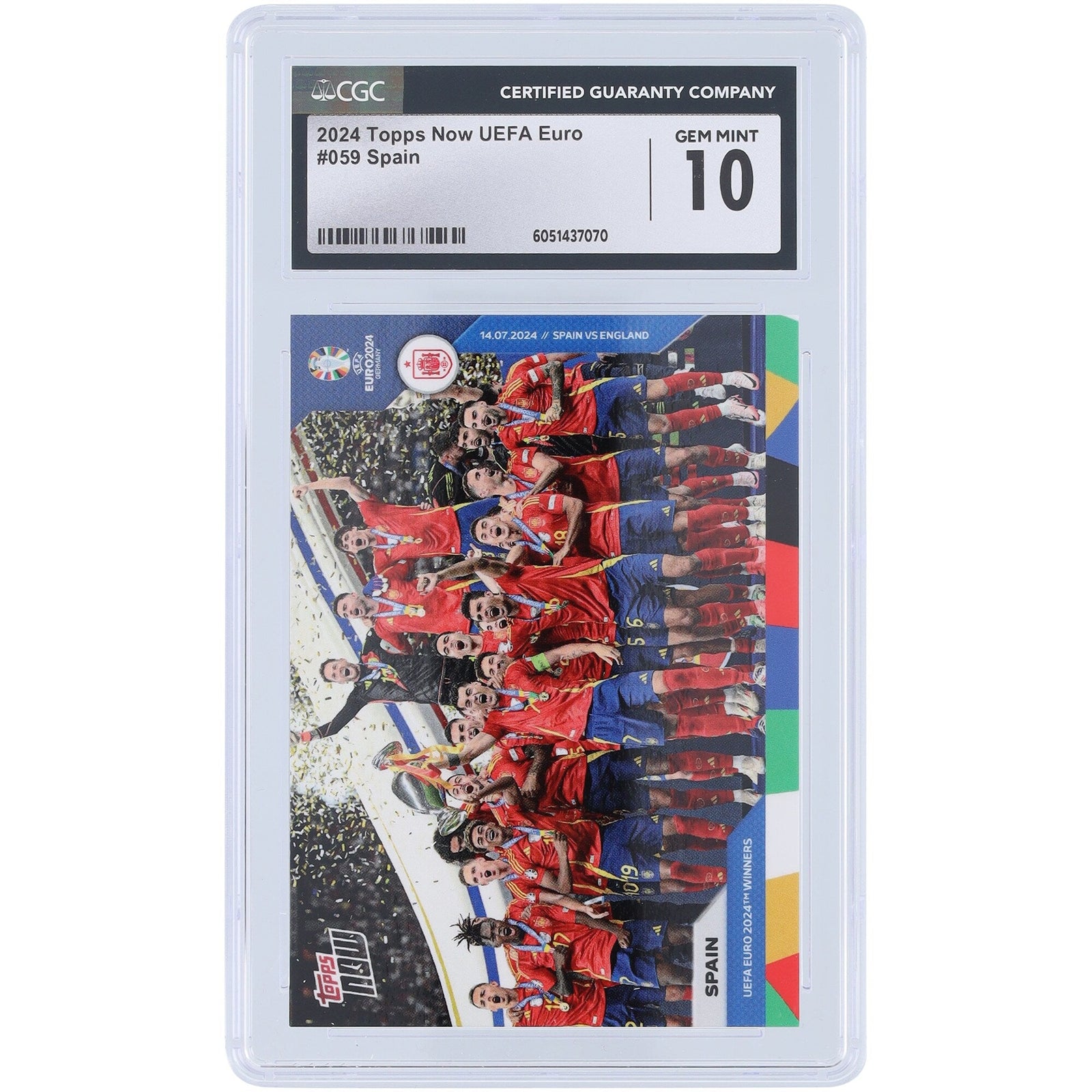 Spain National Team 2024 Topps Now UEFA Euro 2024 Winners 59 CGC Authenticated 10 Card - The Ballers Bank