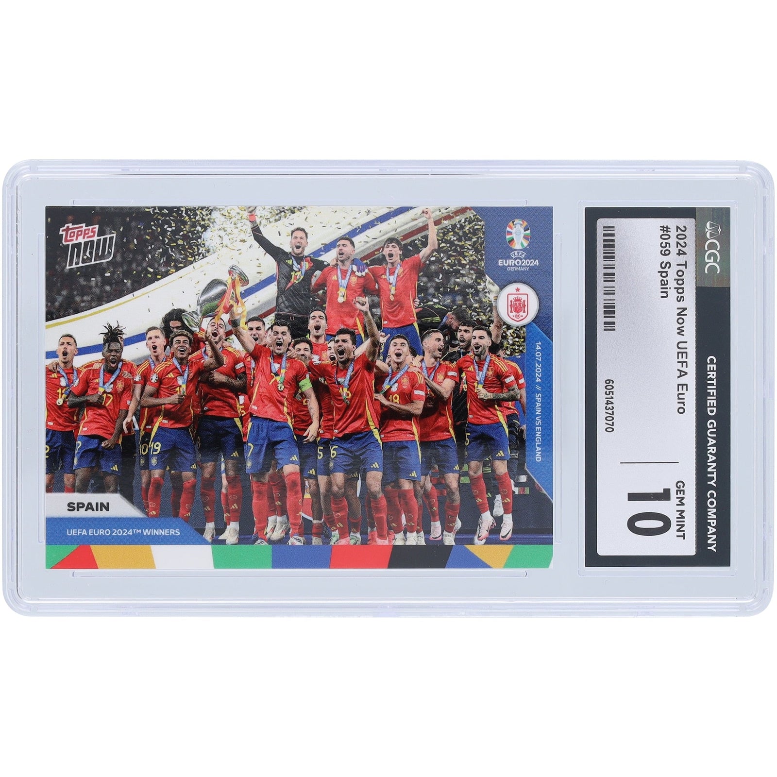 Spain National Team 2024 Topps Now UEFA Euro 2024 Winners 59 CGC Authenticated 10 Card - The Ballers Bank
