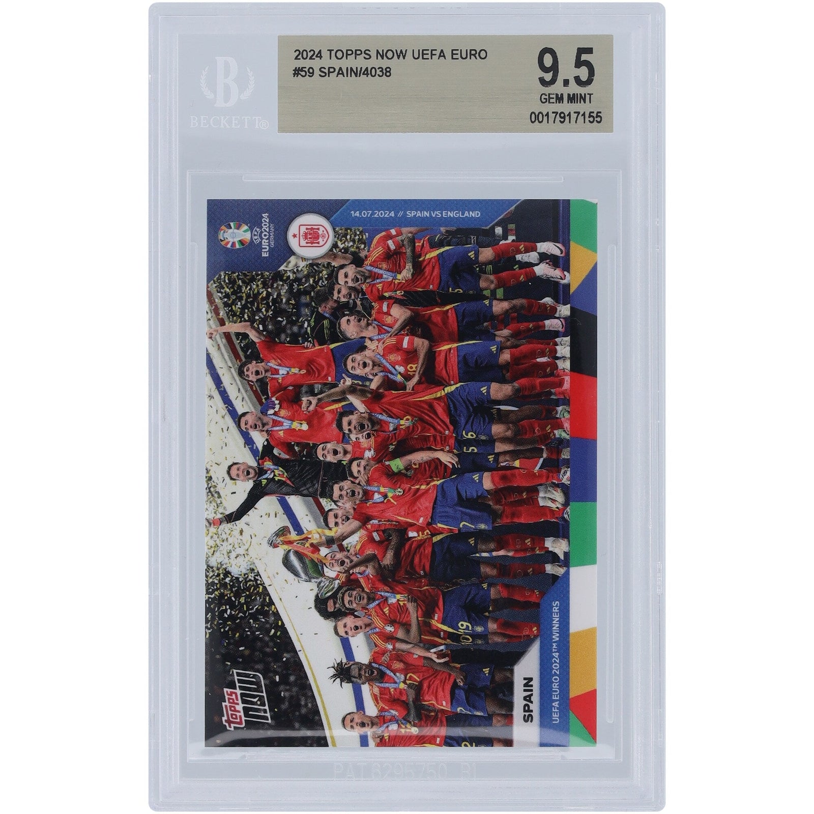 Spain National Team 2024 Topps Now UEFA Euro '24 Winners 14.07.24 59 BGS Authenticated 9.5 Card - The Ballers Bank