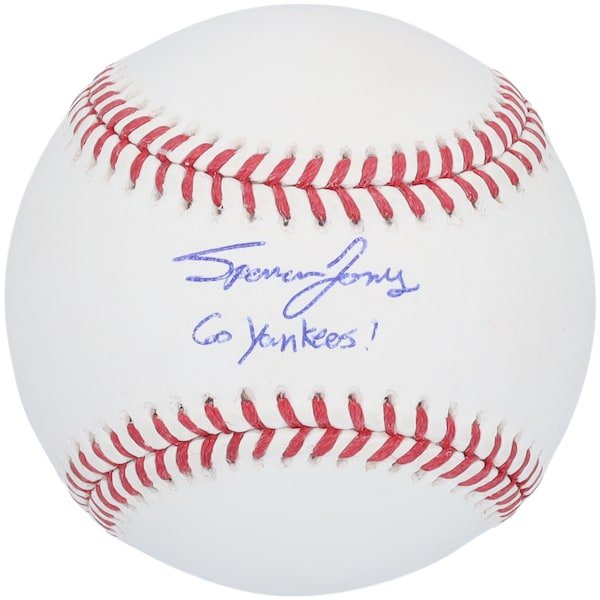 Spencer Jones New York Yankees Autographed Fanatics Authentic Baseball with "Go Yankees!" Inscription - The Ballers Bank