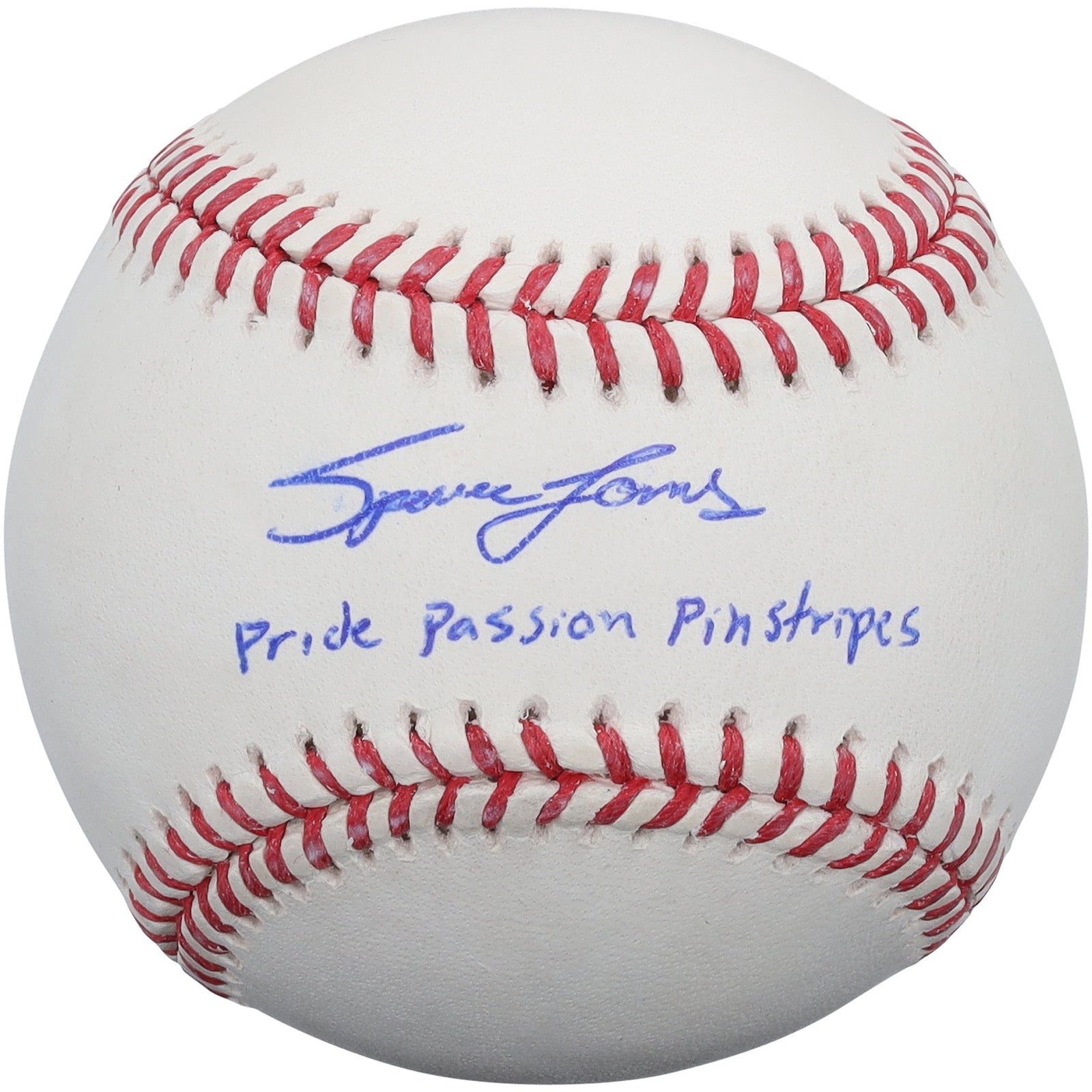Spencer Jones New York Yankees Autographed Fanatics Authentic Baseball with "Pride Passion Pinstripes" Inscription - The Ballers Bank