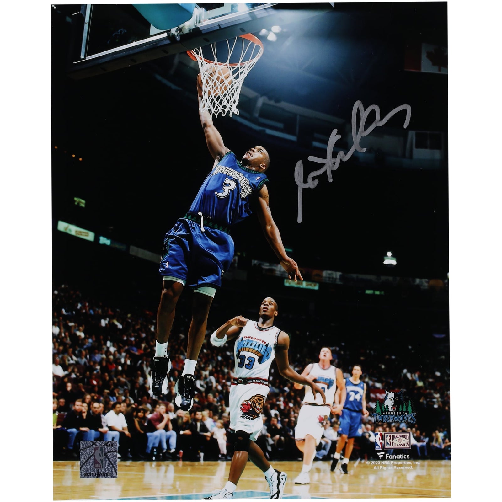 Stephon Marbury Minnesota Timberwolves Autographed Fanatics Authentic 8" x 10" Dunk Vs. Vancouver Grizzlies Photograph - The Ballers Bank