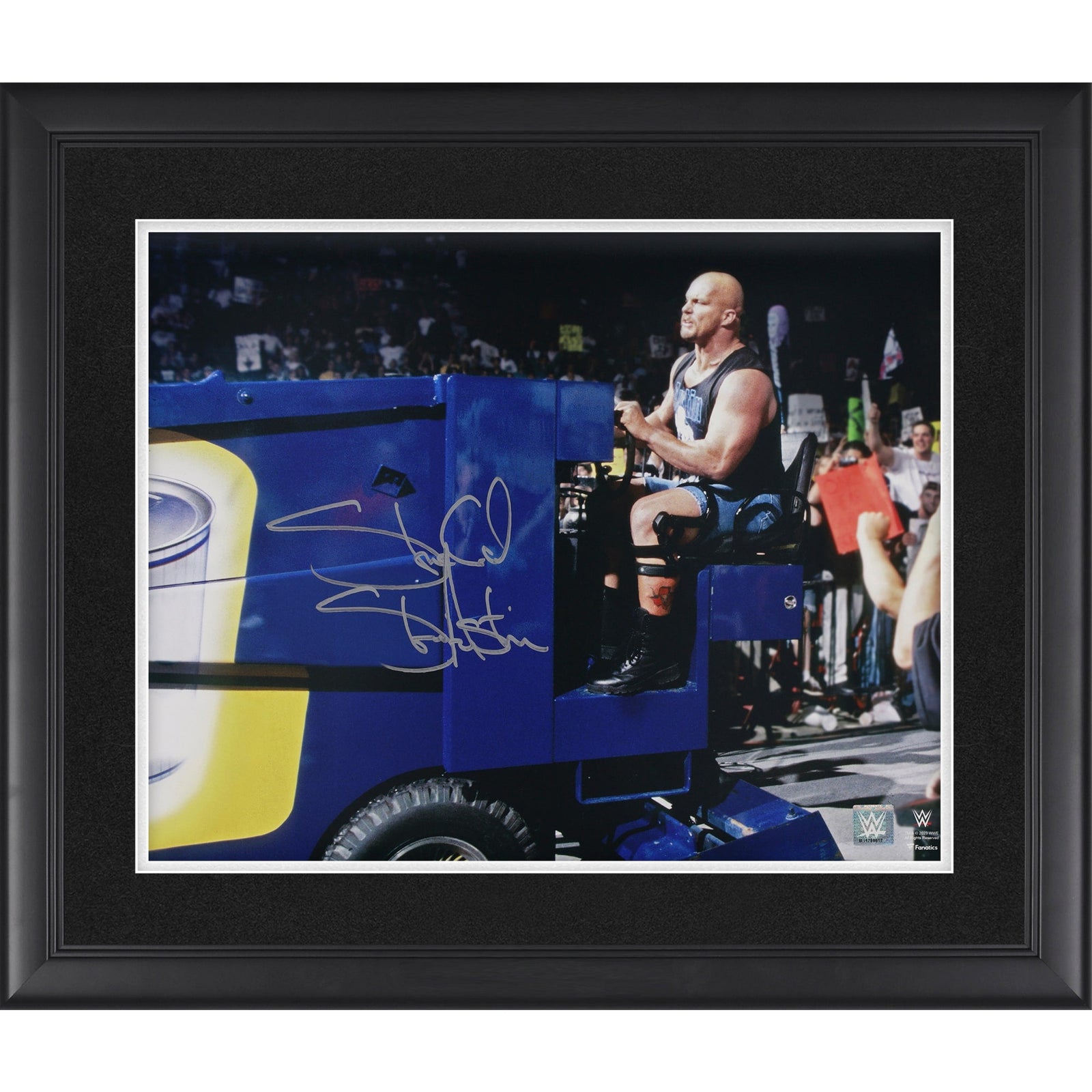 "Stone Cold" Steve Austin WWE Autographed Fanatics Authentic Framed 16" x 20" Riding Zamboni Photograph - The Ballers Bank