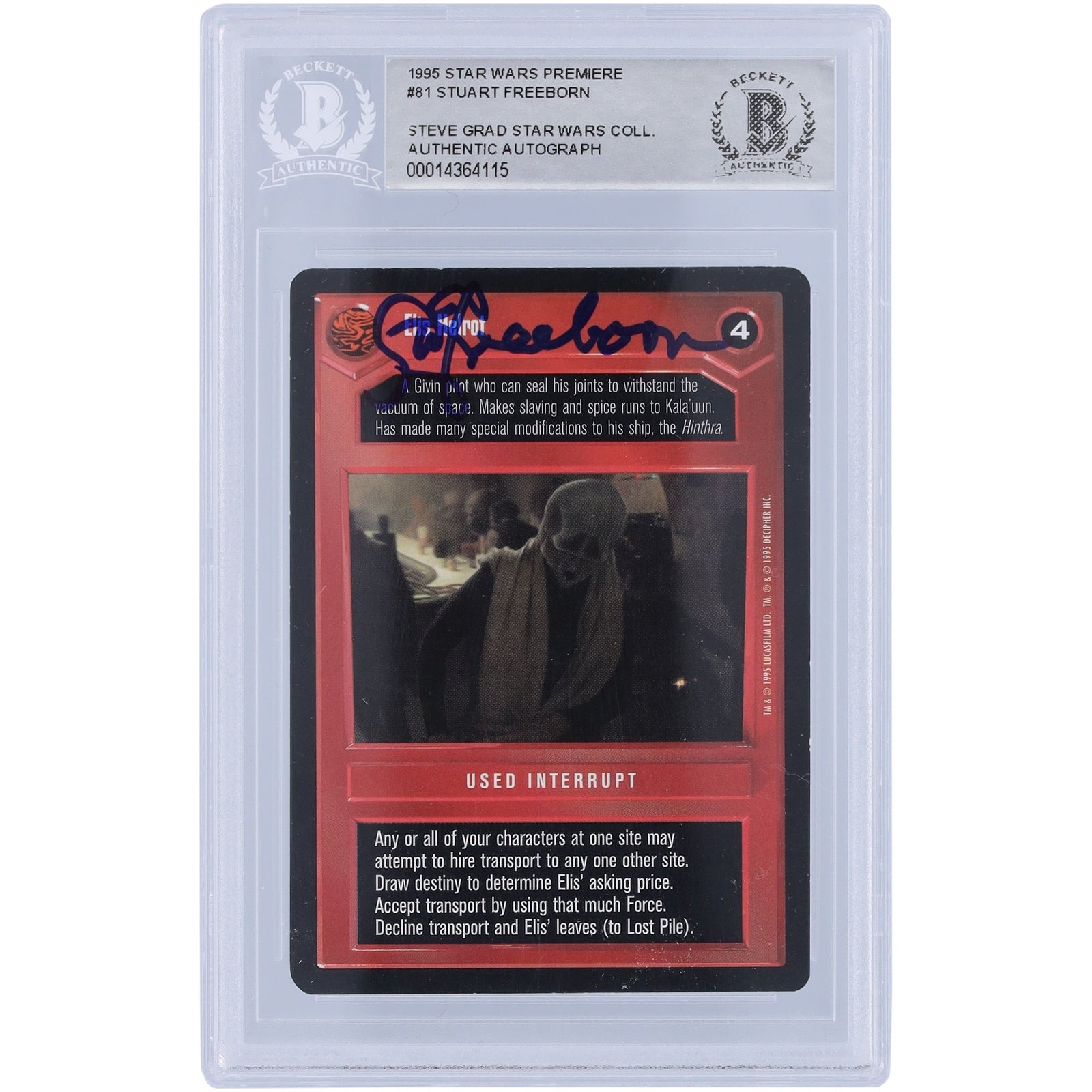 Stuart Freeborn Star Wars Autographed 1995 CCG 81 BAS Authenticated Card - The Ballers Bank