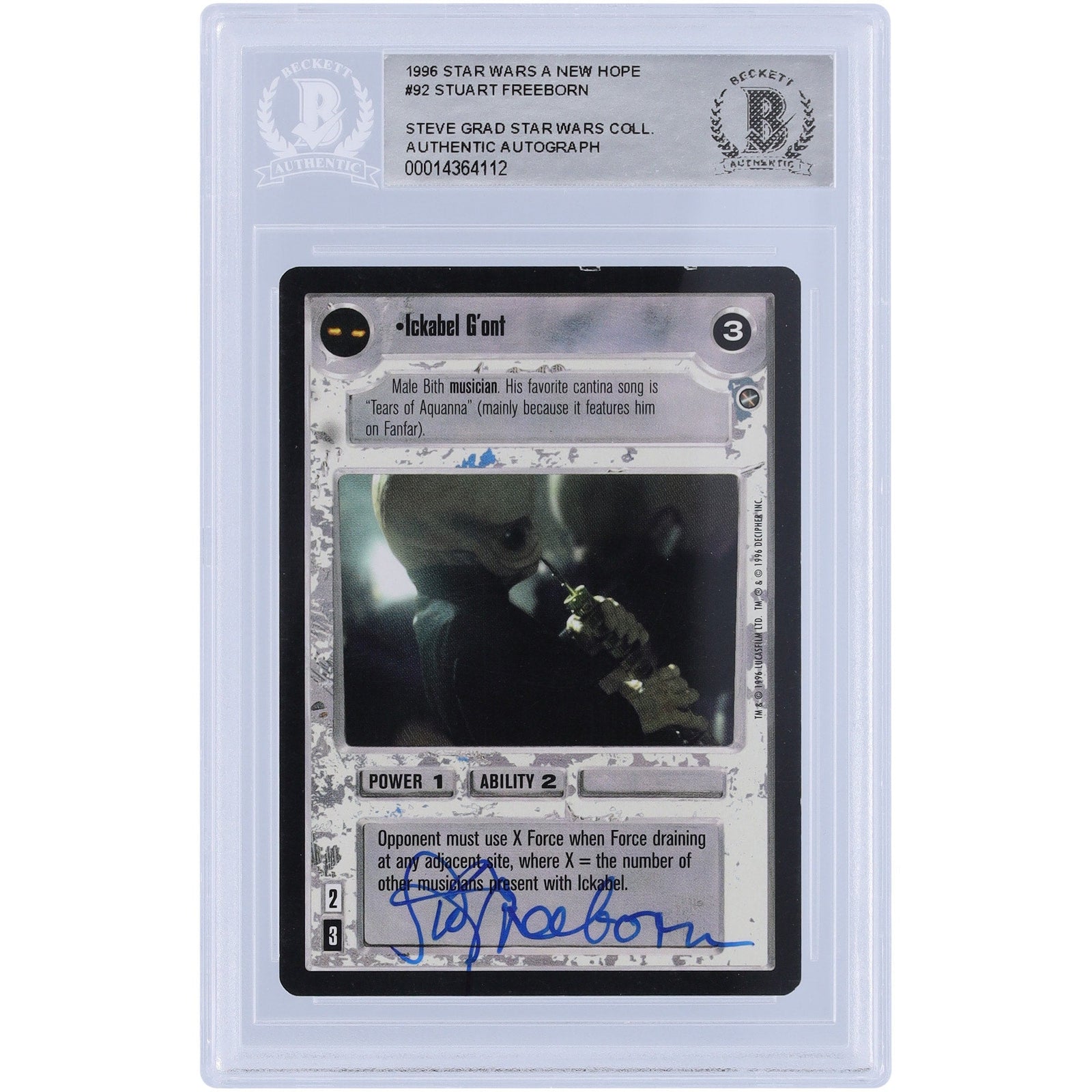 Stuart Freeborn Star Wars Autographed 1996 CCG 92 BAS Authenticated Card - The Ballers Bank