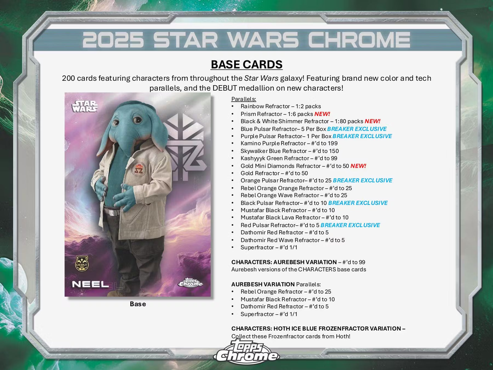 2025 Topps Chrome Star Wars Breakers Delight Trading Cards