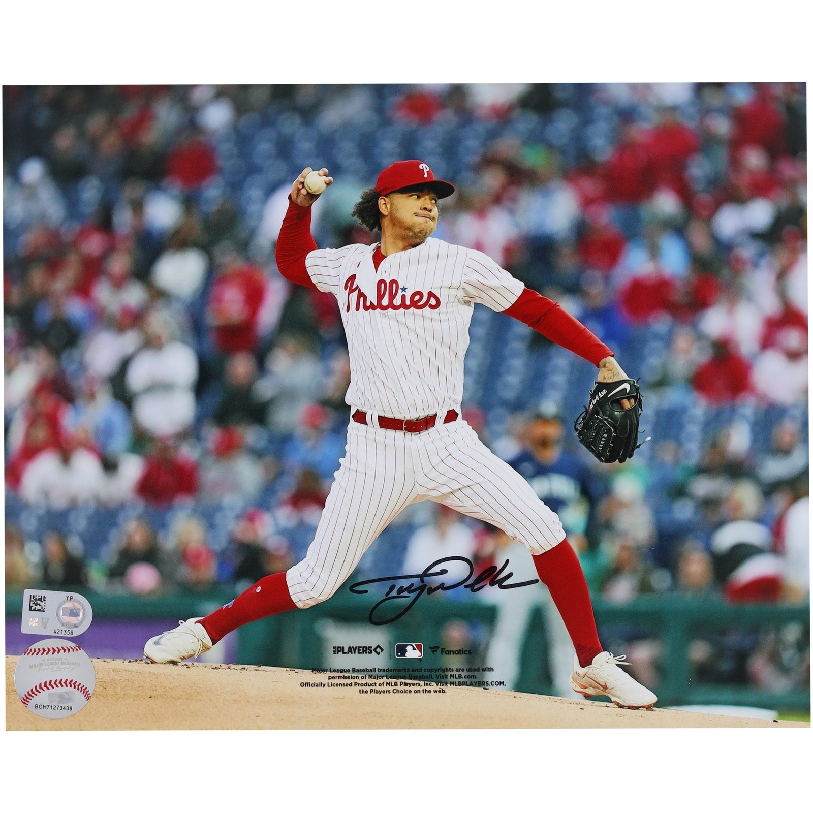 Taijuan Walker Philadelphia Phillies Autographed Fanatics Authentic 8" x 10" White Jersey Pitching Photograph - The Ballers Bank