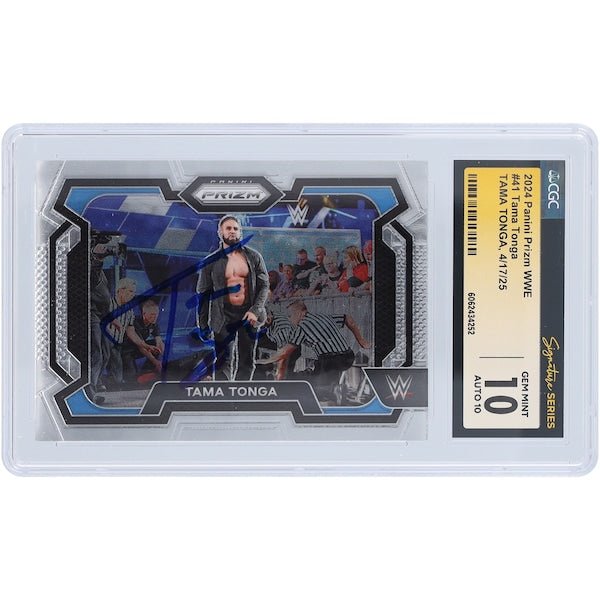 Tama Tonga WWE Autographed 2024 Panini Prizm 41 CGC Fanatics Witnessed Authenticated 10/10 Card - The Ballers Bank