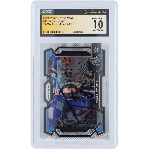 Tama Tonga WWE Autographed 2024 Panini Prizm 41 CGC Fanatics Witnessed Authenticated 10/10 Card - The Ballers Bank
