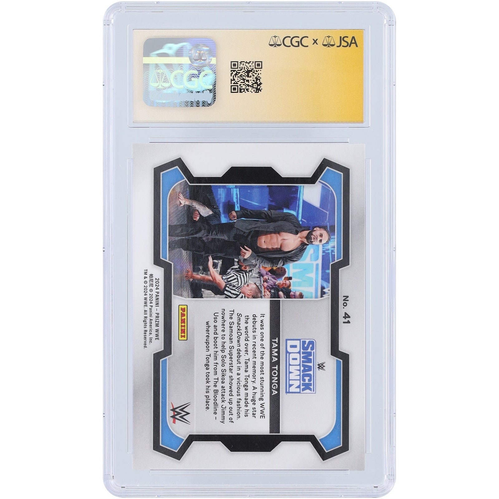 Tama Tonga WWE Autographed 2024 Panini Prizm 41 CGC Fanatics Witnessed Authenticated 10/10 Card - The Ballers Bank