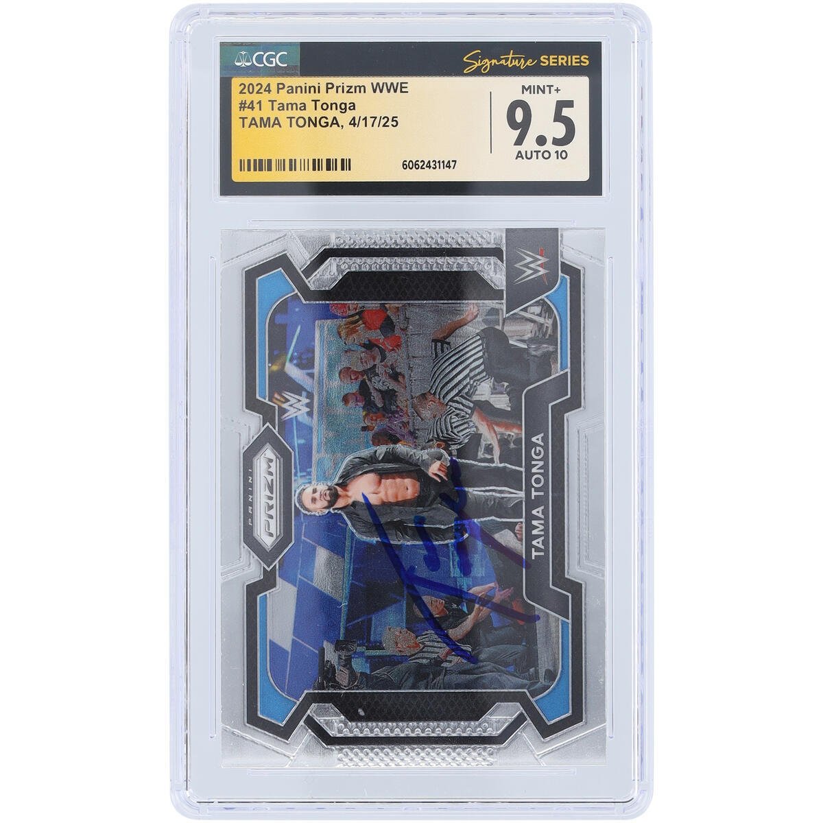 Tama Tonga WWE Autographed 2024 Panini Prizm 41 CGC Fanatics Witnessed Authenticated 9.5/10 Card - The Ballers Bank