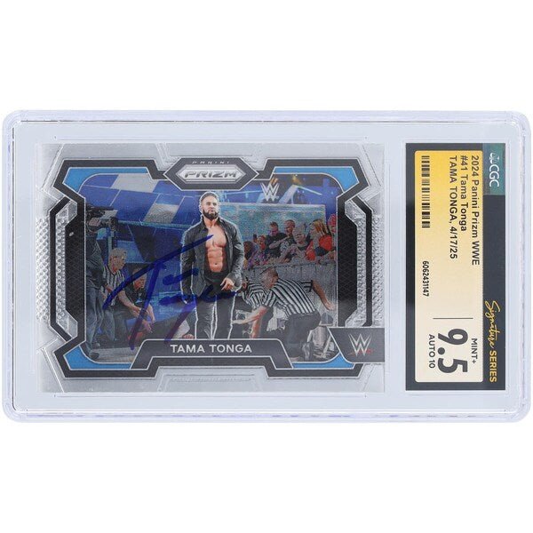 Tama Tonga WWE Autographed 2024 Panini Prizm 41 CGC Fanatics Witnessed Authenticated 9.5/10 Card - The Ballers Bank