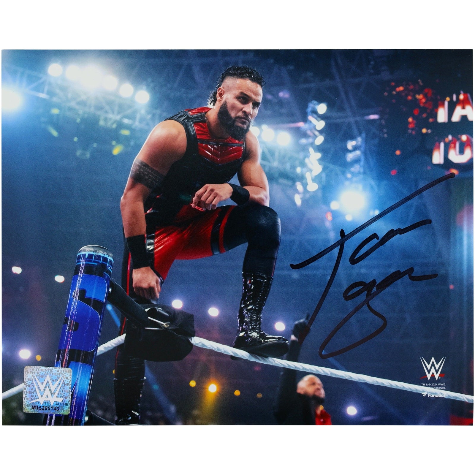 Tama Tonga WWE Autographed Fanatics Authentic 8" x 10" Standing On Top Rope Photograph - The Ballers Bank