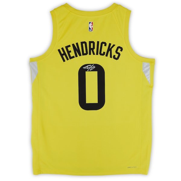 Taylor Hendricks Utah Jazz Autographed Fanatics Authentic Nike Gold Icon Swingman Jersey - The Ballers Bank