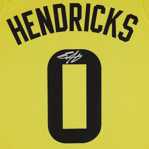 Taylor Hendricks Utah Jazz Autographed Fanatics Authentic Nike Gold Icon Swingman Jersey - The Ballers Bank