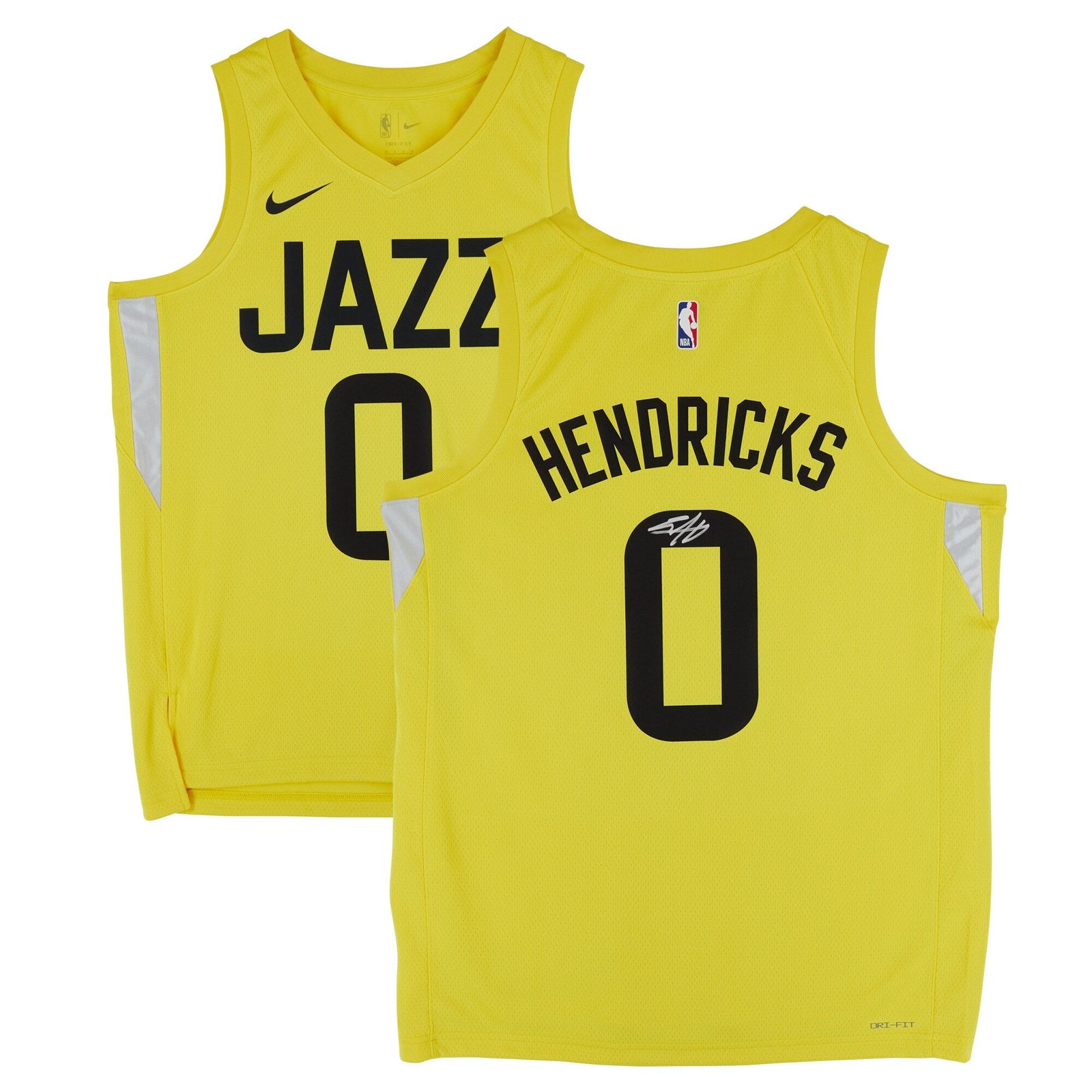 Taylor Hendricks Utah Jazz Autographed Fanatics Authentic Nike Gold Icon Swingman Jersey - The Ballers Bank