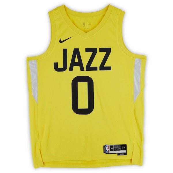 Taylor Hendricks Utah Jazz Autographed Fanatics Authentic Nike Gold Icon Swingman Jersey - The Ballers Bank
