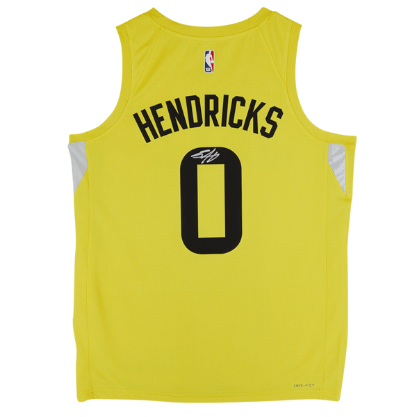 Taylor Hendricks Utah Jazz Autographed Fanatics Authentic Nike Gold Icon Swingman Jersey - The Ballers Bank