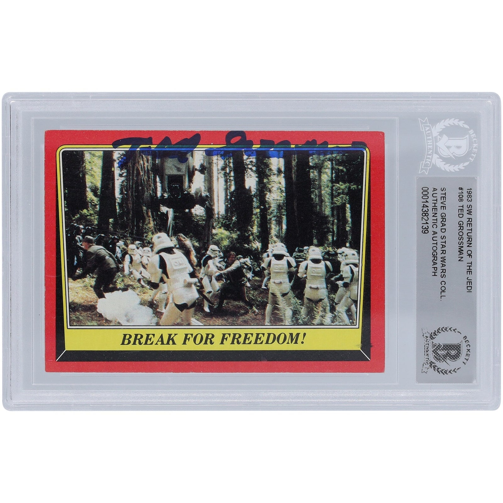 Ted Grossman Star Wars Autographed 1983 Topps Return of the Jedi 108 BGS Authenticated Card - The Ballers Bank