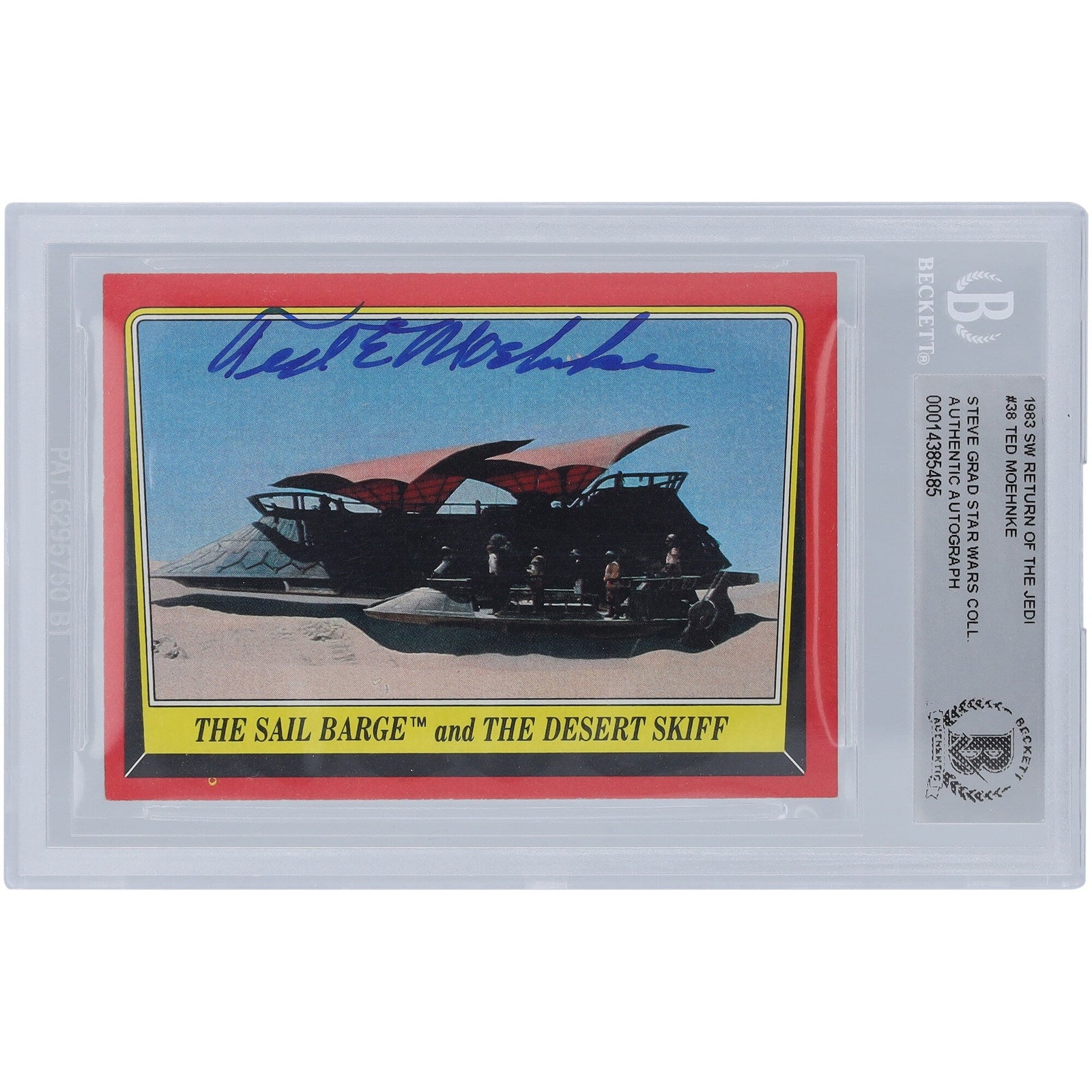 Ted Moehnke Star Wars Autographed 1983 Topps Return of the Jedi 38 BGS Authenticated Card - The Ballers Bank