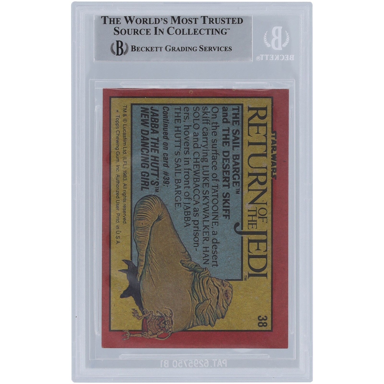 Ted Moehnke Star Wars Autographed 1983 Topps Return of the Jedi 38 BGS Authenticated Card - The Ballers Bank
