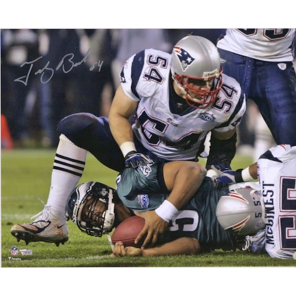 Tedy Bruschi New England Patriots Fanatics Authentic Autographed 16" x 20" McNabb Sack Photograph - The Ballers Bank