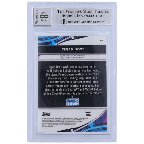 Tegan Nox WWE Autographed 2021 Topps Finest 60 Beckett Fanatics Witnessed Authenticated 10 Card - The Ballers Bank