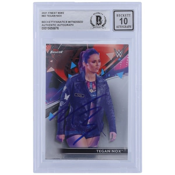 Tegan Nox WWE Autographed 2021 Topps Finest 60 Beckett Fanatics Witnessed Authenticated 10 Card - The Ballers Bank