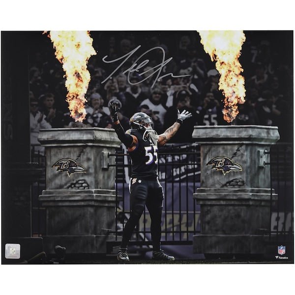 Terrell Suggs Baltimore Ravens Autographed Fanatics Authentic 16" x 20" Fire Entrance Spotlight Photograph - The Ballers Bank