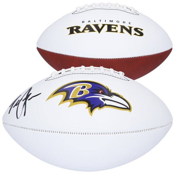 Terrell Suggs Baltimore Ravens Autographed Fanatics Authentic Franklin White Panel Football - The Ballers Bank