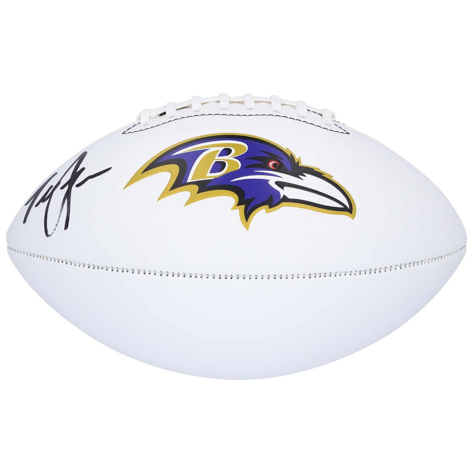Terrell Suggs Baltimore Ravens Autographed Fanatics Authentic Franklin White Panel Football - The Ballers Bank