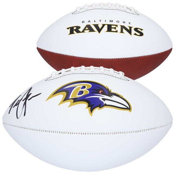 Terrell Suggs Baltimore Ravens Autographed Fanatics Authentic Franklin White Panel Football - The Ballers Bank
