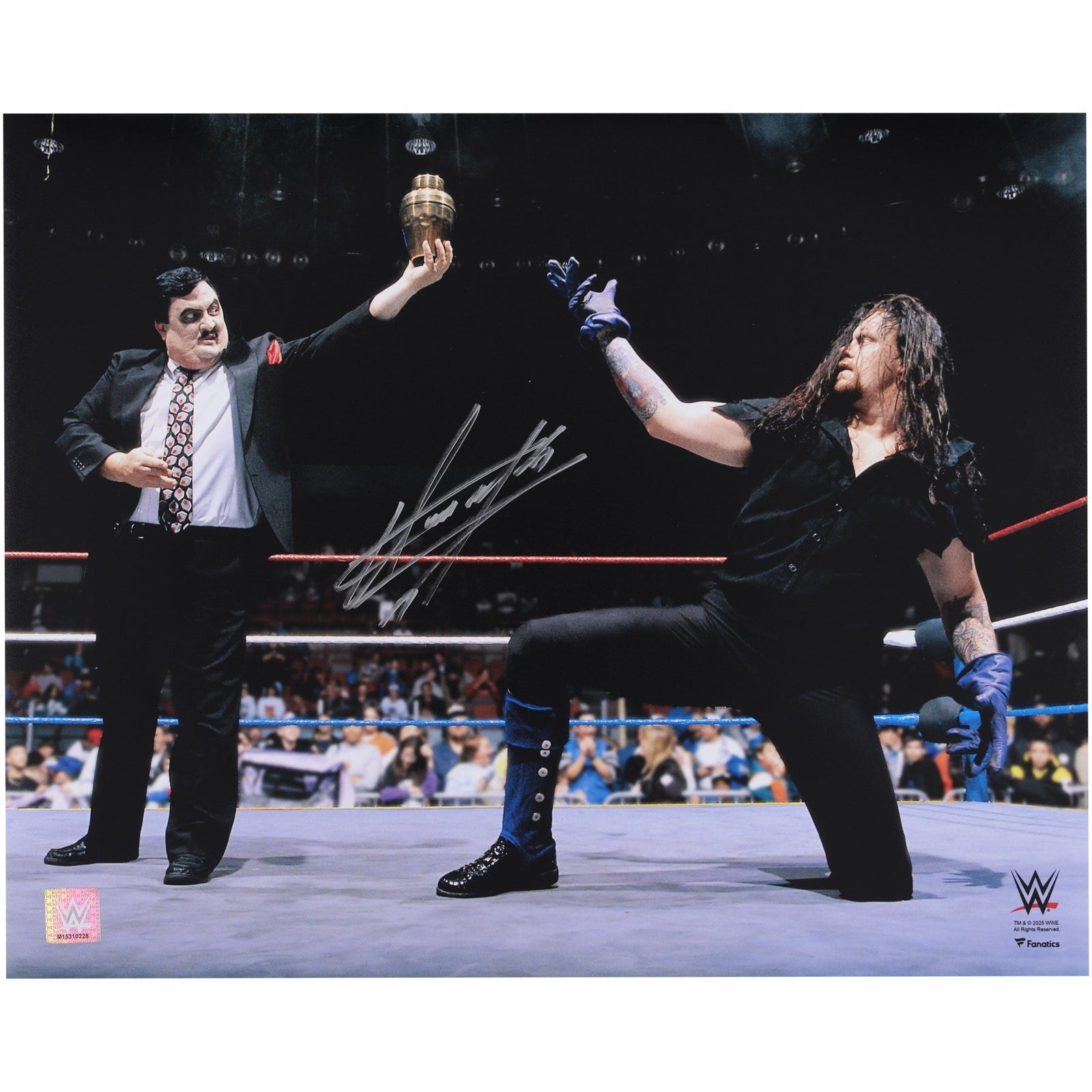 The Undertaker WWE Autographed Fanatics Authentic 16" x 20" In - Ring Saluting The Urn Photograph - The Ballers Bank